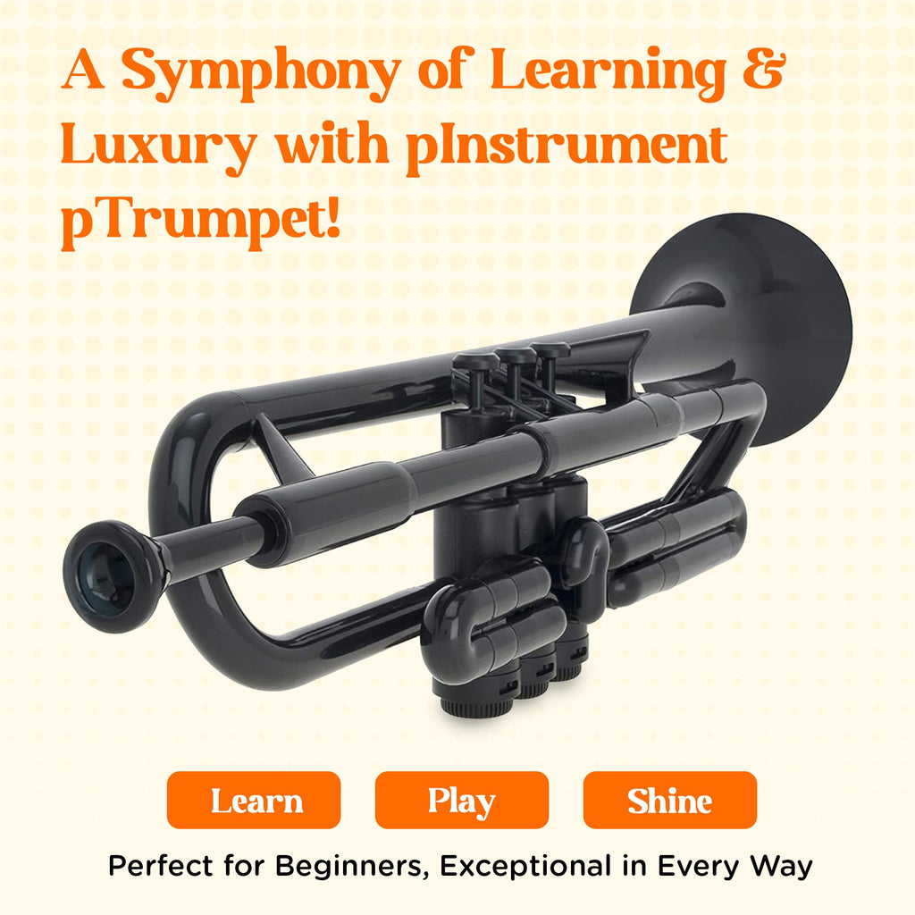 pTrumpet Bb Plastic Trumpet - Durable pInstruments Design with Ergonomic Grip - Includes 3C & 5C Mouthpieces and Carrying Bag - Authentic Sound for Students & Beginners - ABS Build - Green