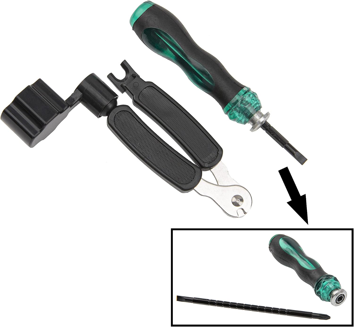 20Pcs Yootones Guitar Tool Kit Repairing Maintenance Tools with String Organizer Guitar Winder String Cutter String Action Ruler Gauge