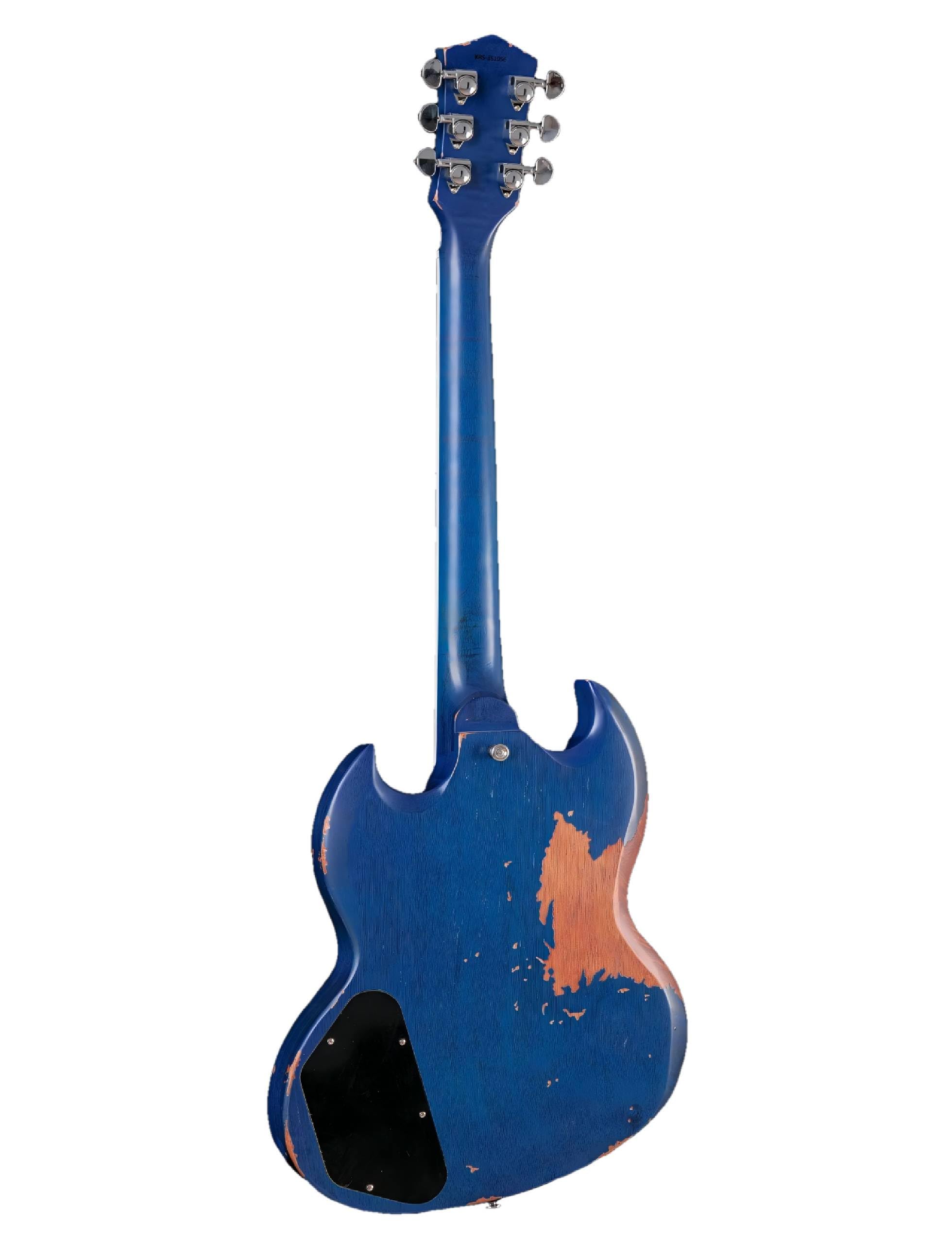 KGD Relic Electric Guitar,Solid Body Electric Guitar With Mahogany Body and Neck,Rosewood Fingerboard,Bone Nut,SG style 6-String Guitar,Professional/Electric Guitars for Adults