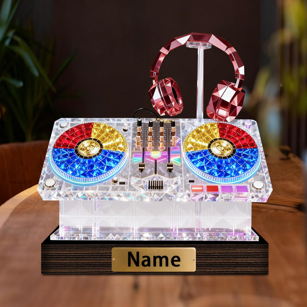 Personalized Name Violin Crystal Desktop Ornaments for Club Bedroom Office Custom Music Theme Stained Glass Acrylic Tabletop Plaque 2D Flat Electric Cello Figurine Sculpture for Violinist Cellist