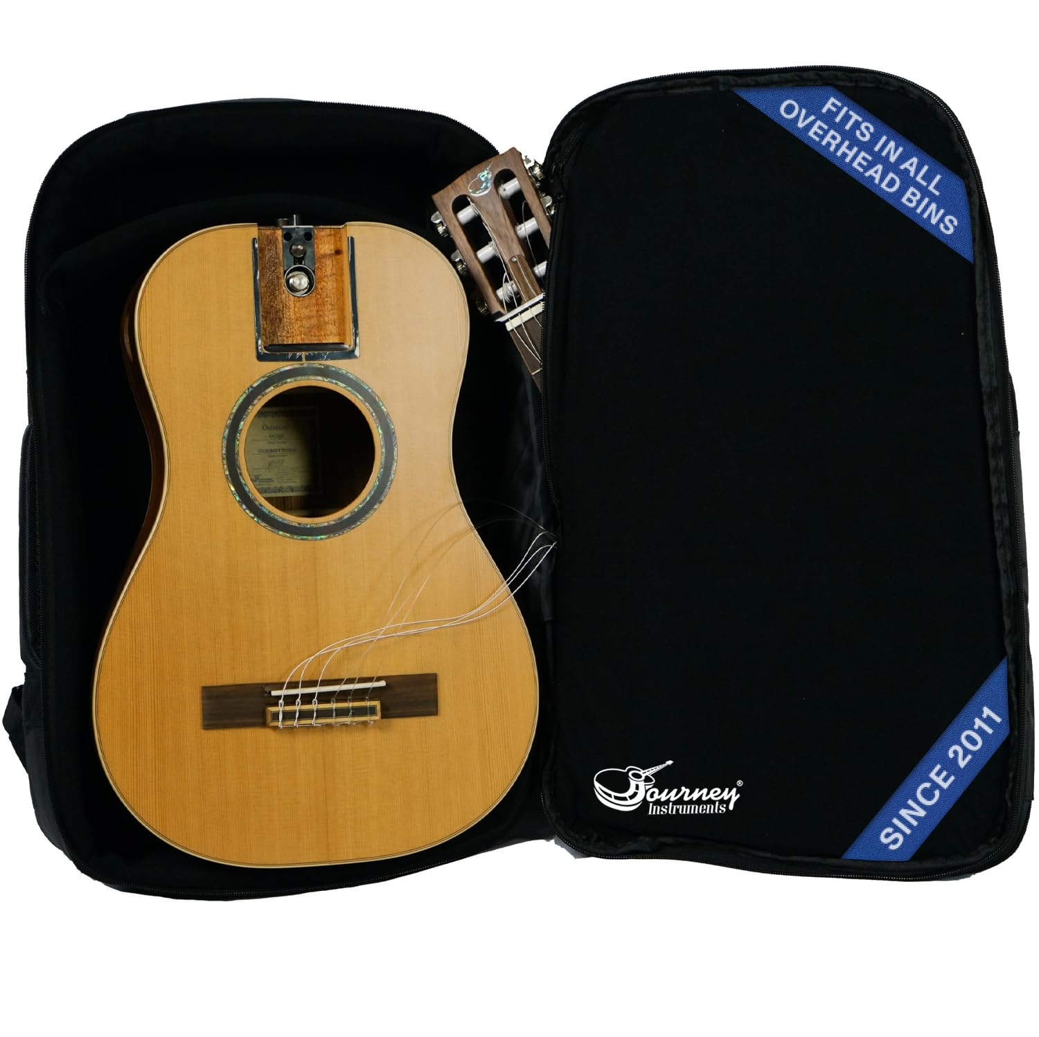Journey Instruments Solid Sitka Acoustic Collapsible Travel Guitar PJ410N | Traveling Acoustic Guitar with Collapsible Patented System, Portable Backpack Case (African Mahogany)