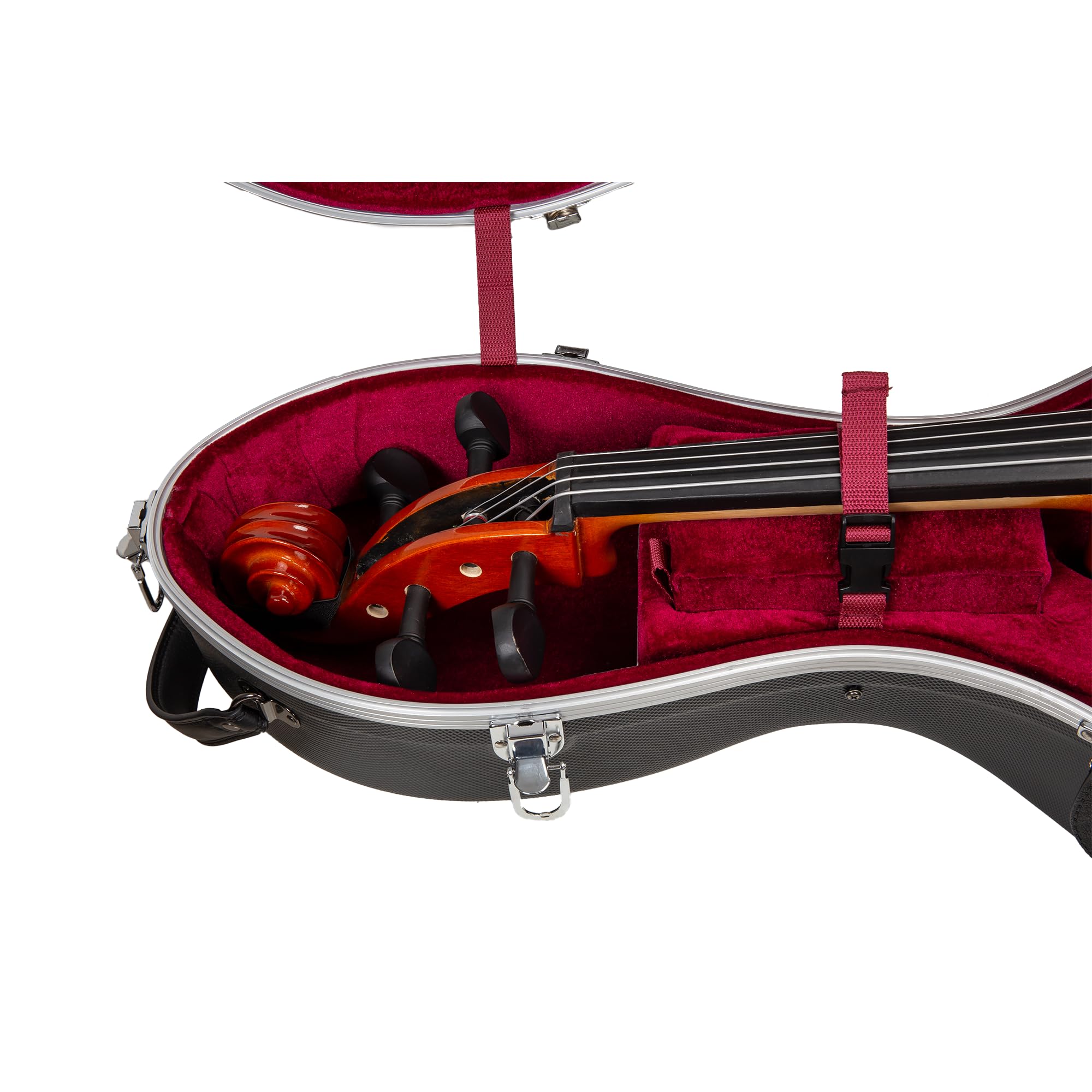 Crossrock 4/4 & 3/4 Cello Case with Wheels | Matte Mint Blue ABS Shell, Wine Red Velvet Interior, Backpack Straps – New Mold Design – (CRA870CEFMB)
