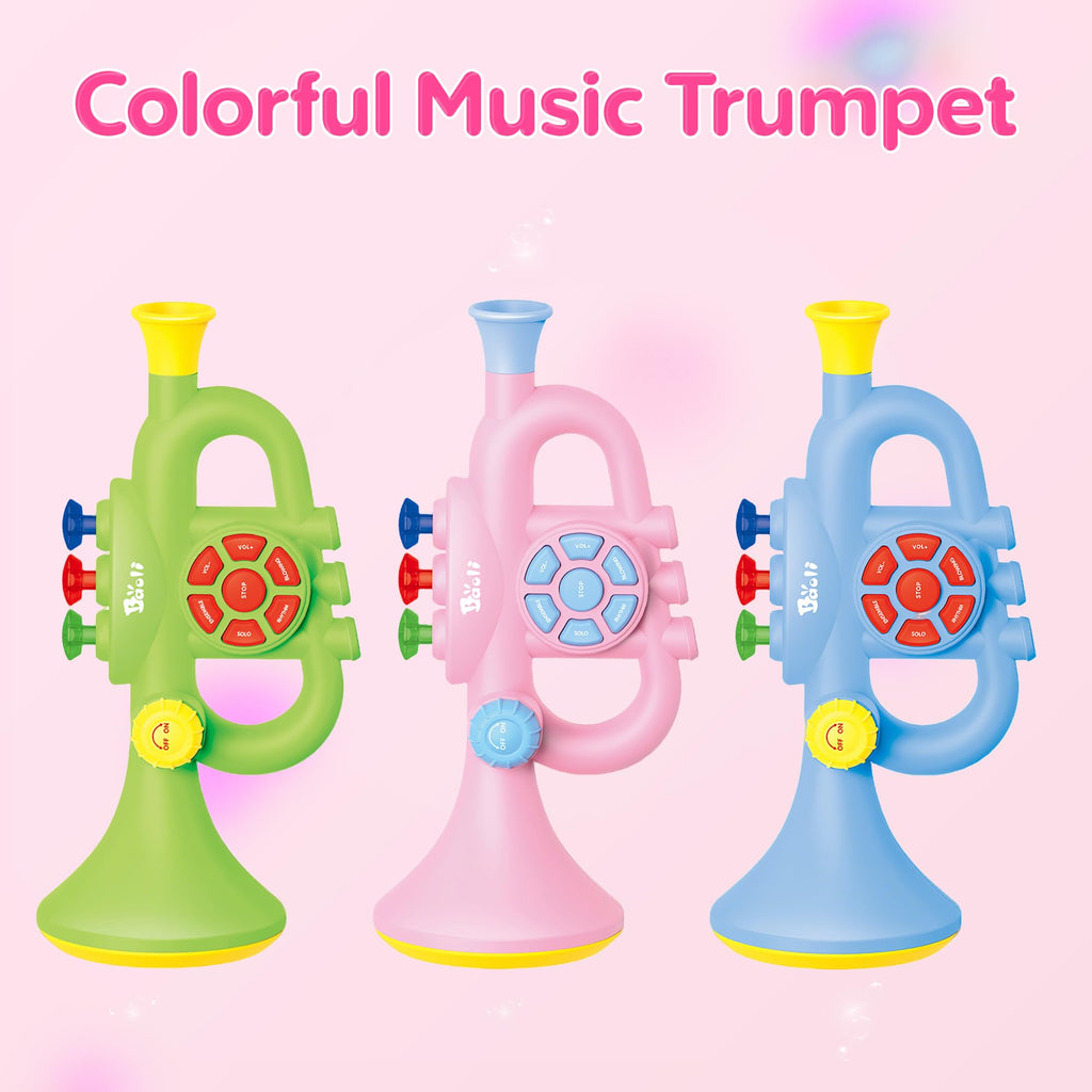 Generic Toddler Musical Trumpet Toy for Kids - 2026 Upgraded Musical Enlightenment Instrument Toy, Develops Musicality, for Boys Girls Ages 3 4 5 6 7 8, Pink