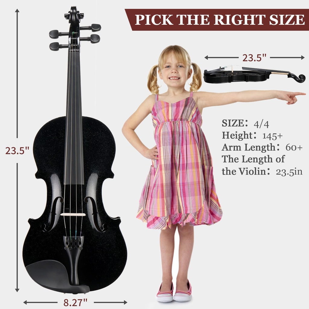 Ktaxon Violin for Beginners Students, Acoustic Violins 4/4, Full Size Fiddle Kit with Case, Bow, Rosin, Adult Teens Learners Age 11+ (Natural)