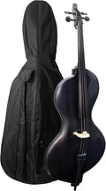 TARIO Full Size 4/4 Electric Cello with Shadow Active Pickup, Ebony Fingerboard, Textured Carbon Fiber-Pattern Finish – Paulownia Body, Reverb Effect, Bow, Rosin & Case Included