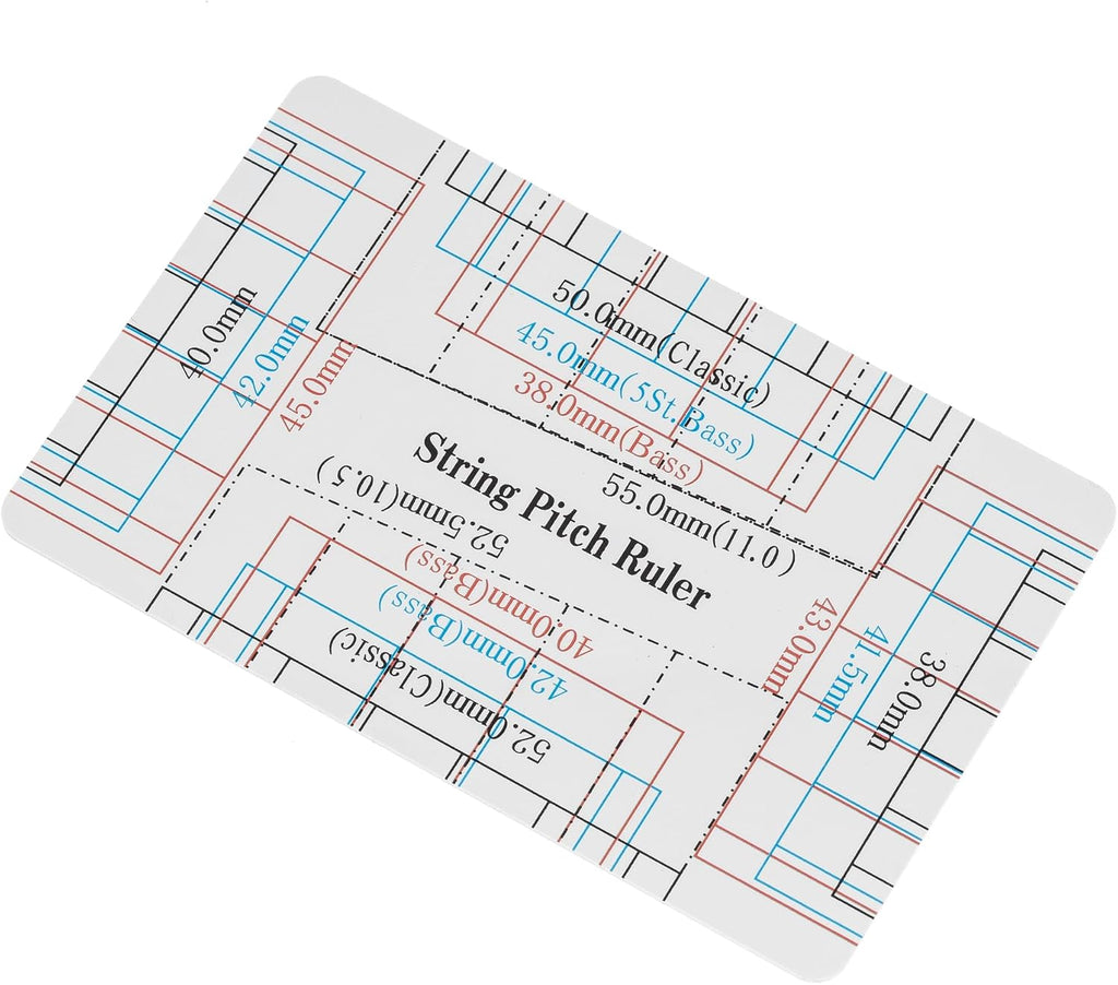 Fritz Ruler Metric String Action Gauge for Measuring Electric Acoustic Classical Bass Guitar String Height Pitch (Plastic)