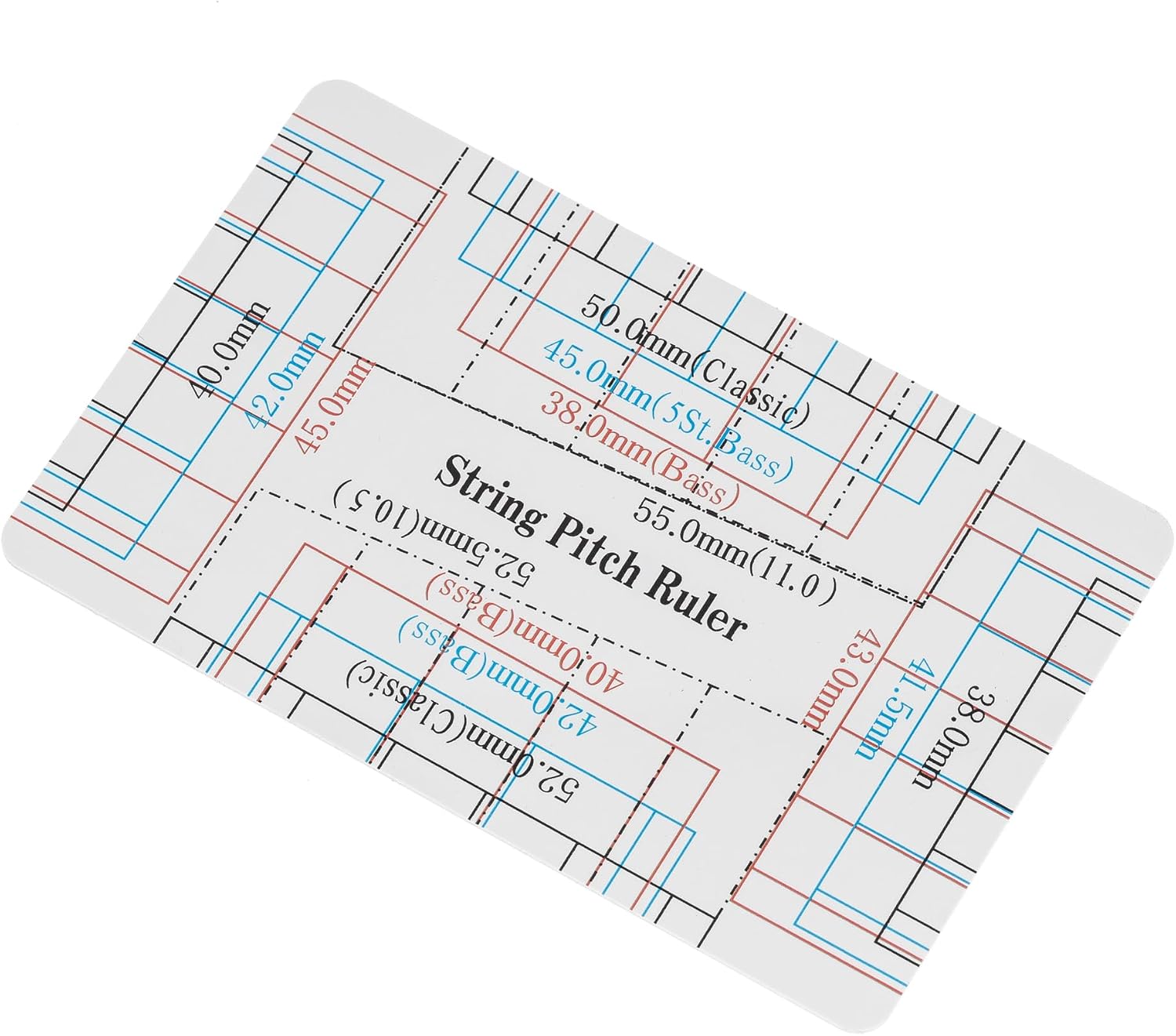 Fritz Ruler Metric String Action Gauge for Measuring Electric Acoustic Classical Bass Guitar String Height Pitch (Plastic)