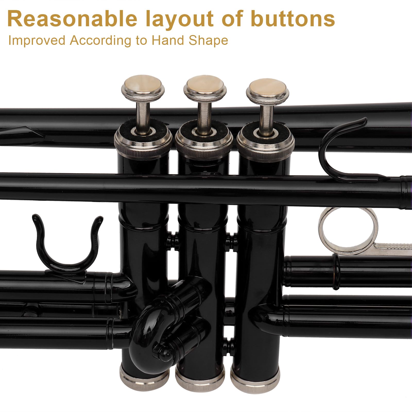 Ktaxon Bb Standard Trumpet for Beginners,Trumpet for Student with Hard Case,7C Mouthpiece,Cleaning Cloth,Gloves,Brass Instruments for Kids and Adults(Gold)