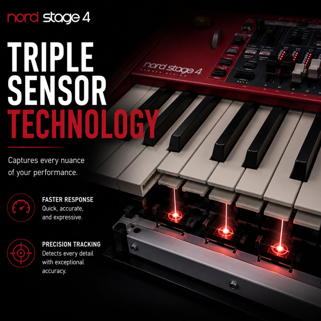 Nord Stage 4 88-Key Digital Piano Bundle with Adjustable Stand, Bench, Sustain Pedal, Headphones, Instrument Cable, and Austin Bazaar Polishing Cloth