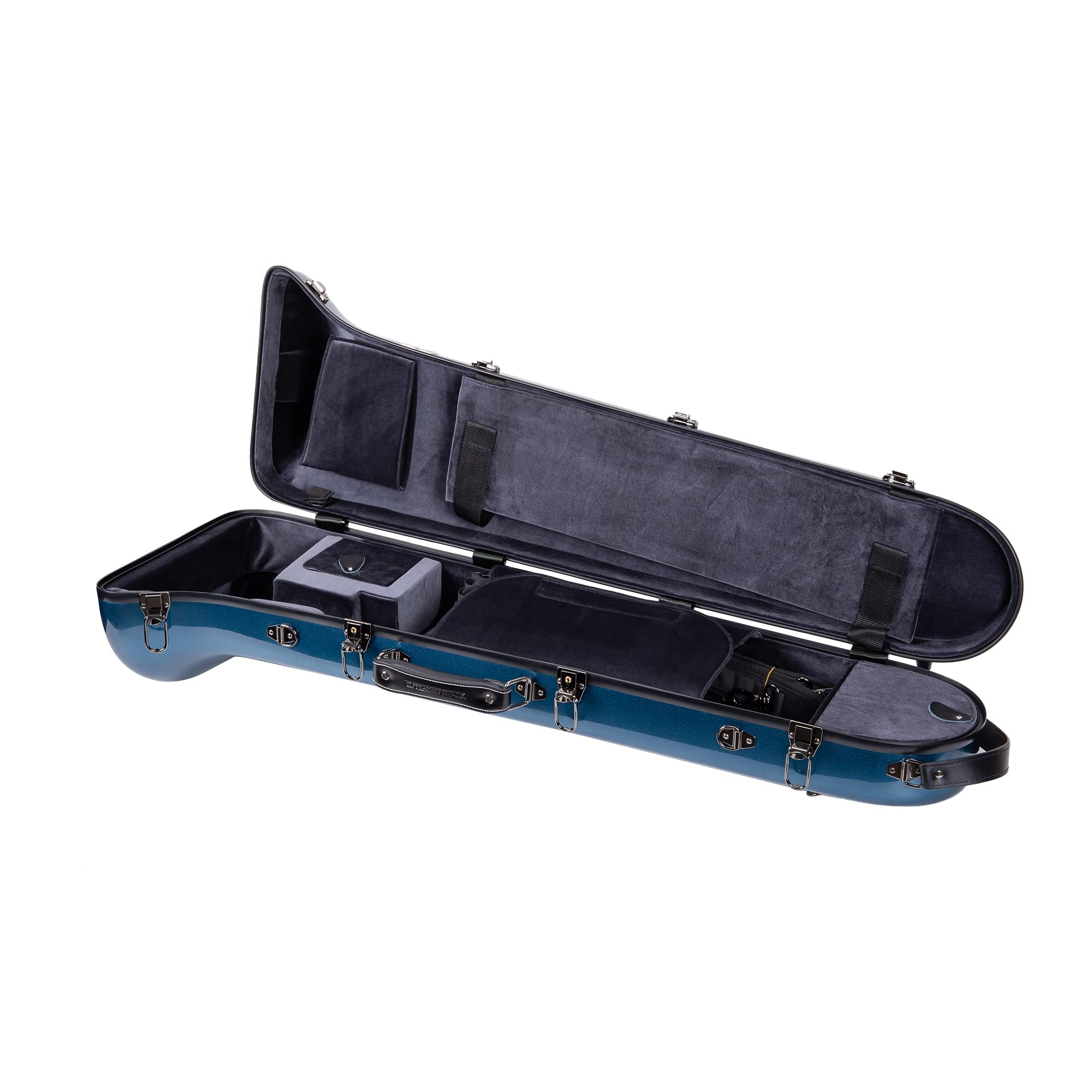 Crossrock Fiberglass Case fits for Trumpet with removable shoulder straps-Black(CRF1020TRBK)