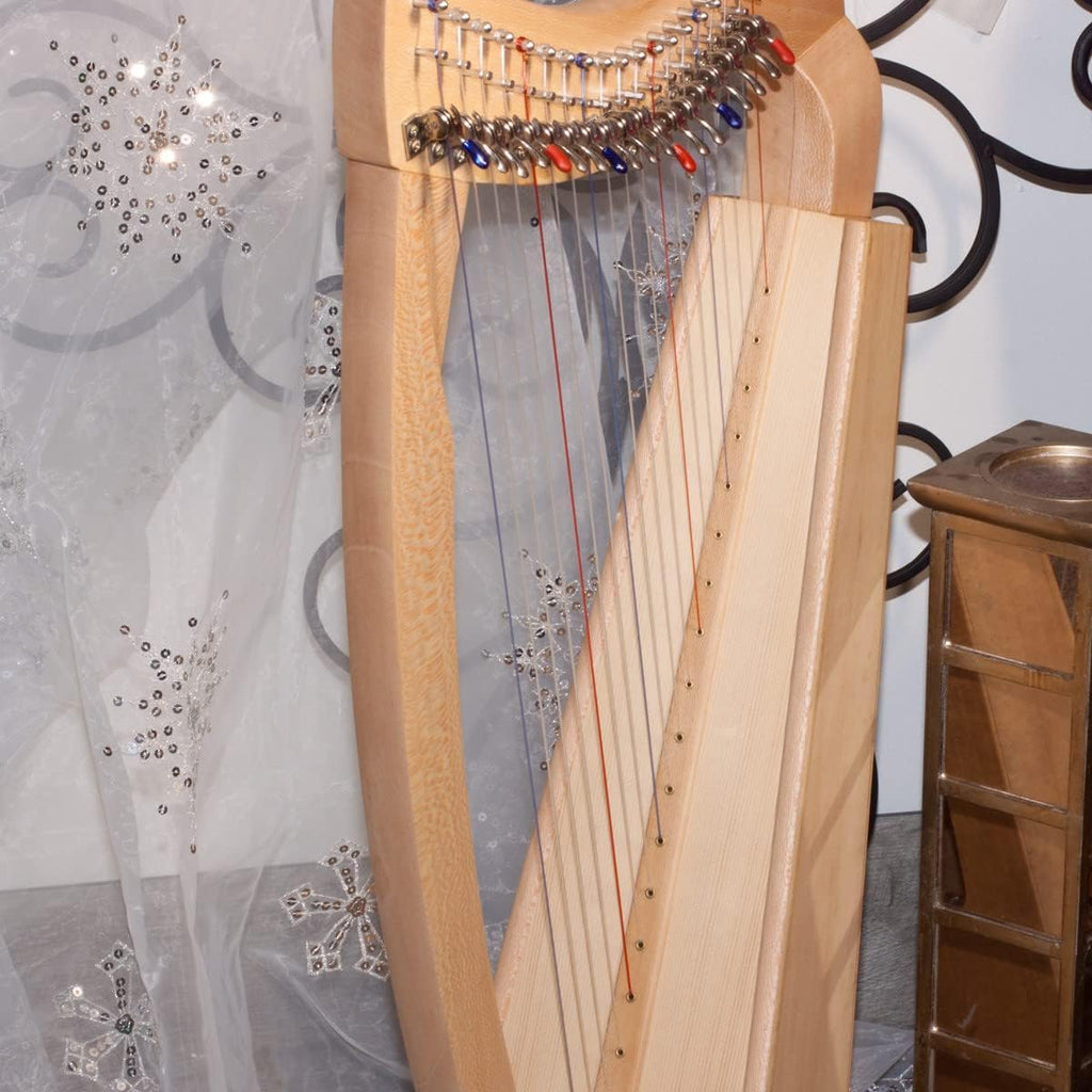 Roosebeck 19-String Pixie Harp - Lacewood w/Full Chelby Levers