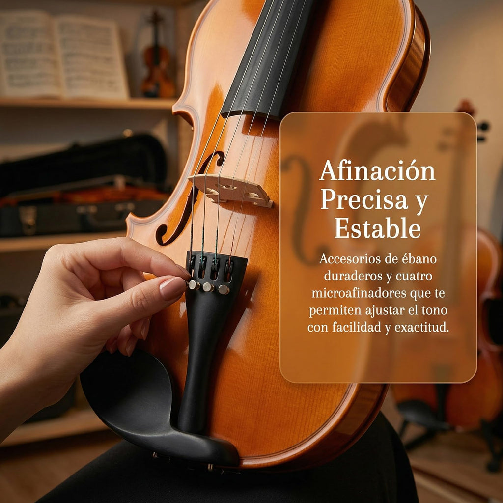NANYI Size 1/2 beginner first violin Set for Kids, Solid Wood Acoustic Fiddle Kit with Hard Case, Bow, Rosin, Shoulder Rest, Tuner and Extra Strings