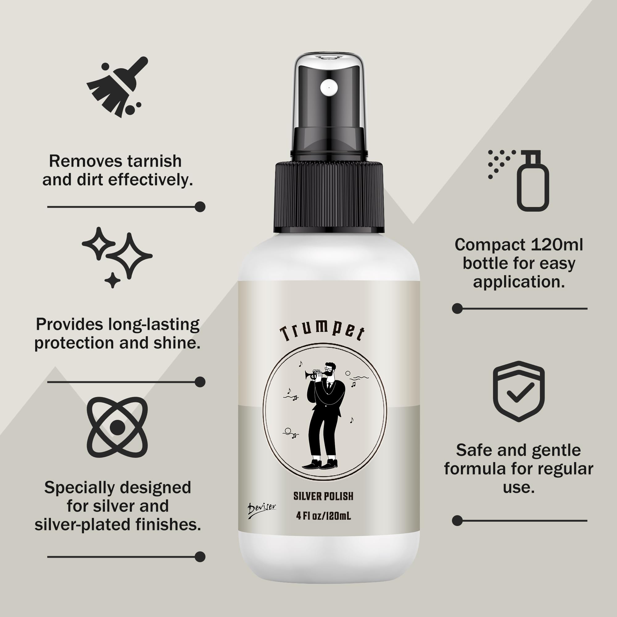 Complete Trumpet Care Kit - Includes Polishing,Valve Oil,2 Cleaning Cloths,Slide Grease,and Cleaning Brush