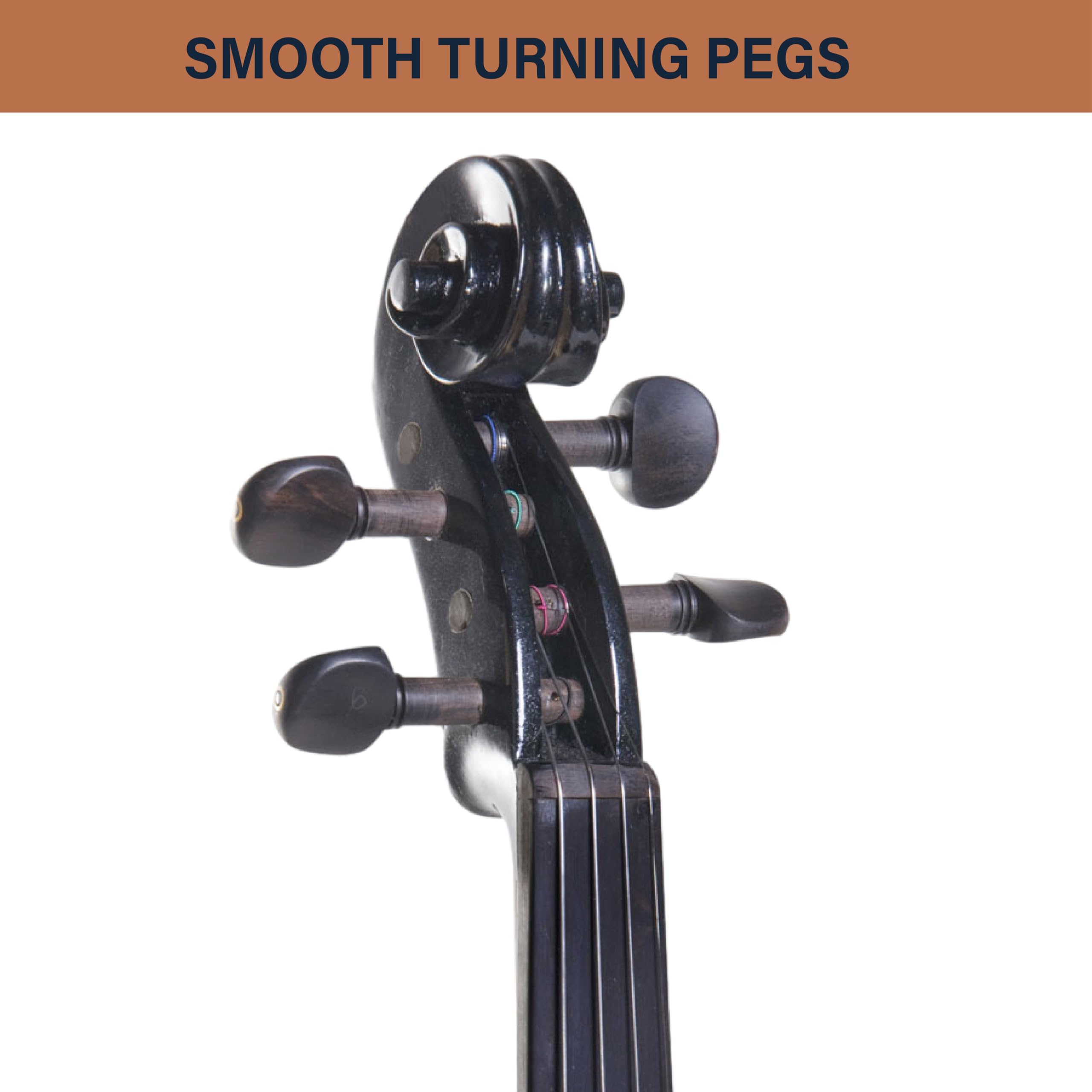 Cecilio Solid Wood Electric/Silent Violin with Ebony Fittings - 4/4 Full Size - Metallic Red Mahogany