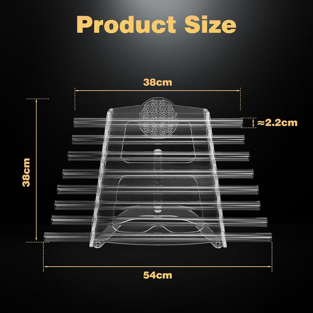432Hz 8 Note CDEFGABC Quartz Crystal Singing Harp,Including Bracket Alumina Carrry Case for Sound Bath and Meditatiion