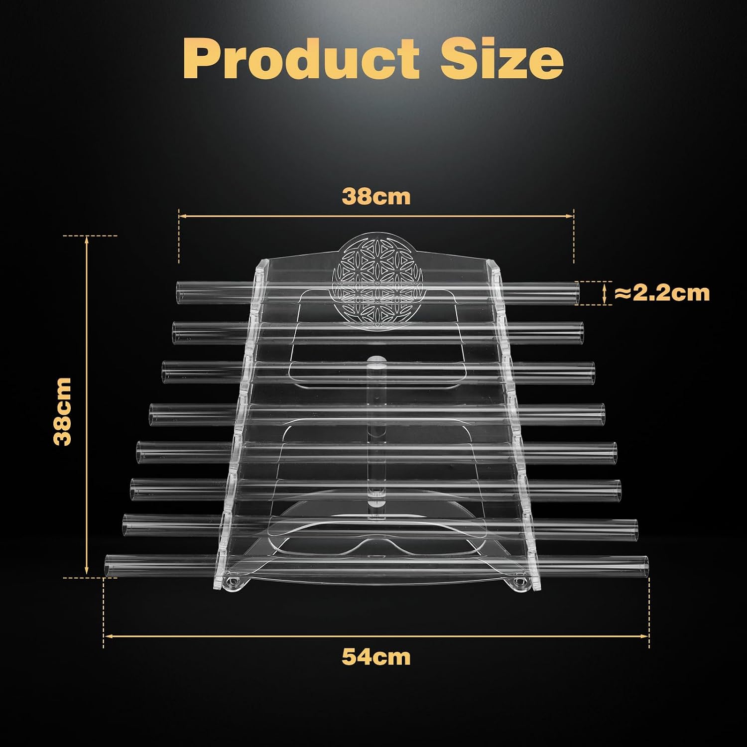 432Hz 8 Note CDEFGABC Quartz Crystal Singing Harp,Including Bracket Alumina Carrry Case for Sound Bath and Meditatiion