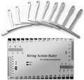 10 Pcs Guitar Luthier Tools Include 9 Pcs Understring Guitar Radius Gauge and 1 String Action Height Gauges Ruler Guitars String Action Gauge Ruler Tool for Guitars Bass Setup Repair Tools