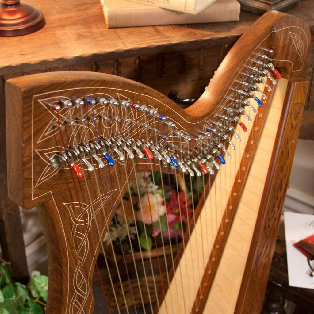 Roosebeck Minstrel Harp 29-String w/Full Chelby Levers + Learn to Play Book + Extra Strings & Tuning Tool