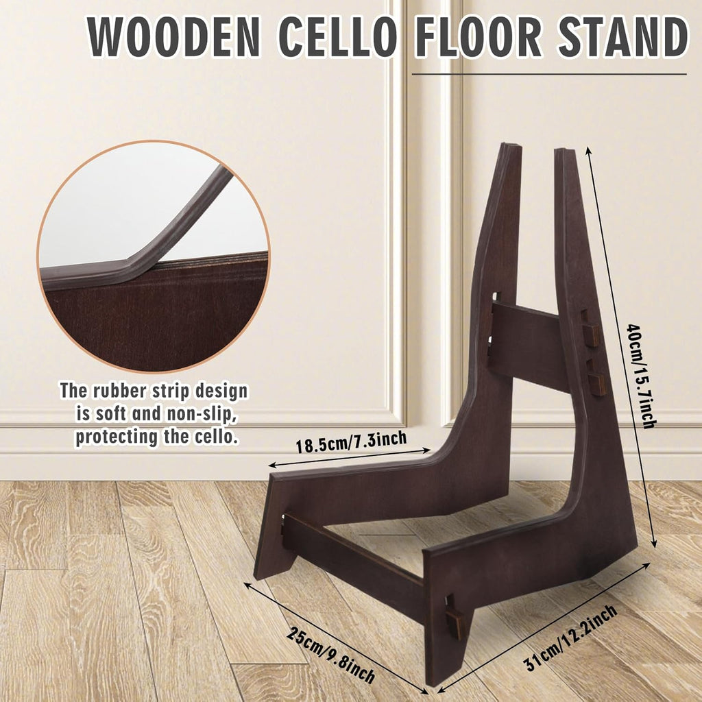 Cello Stand, Wooden Cello Stand with Bow Holder,Detachable full-size cello stand.Stand for 1/2, 1/4, 3/4, 1/8, 7/8 Cello