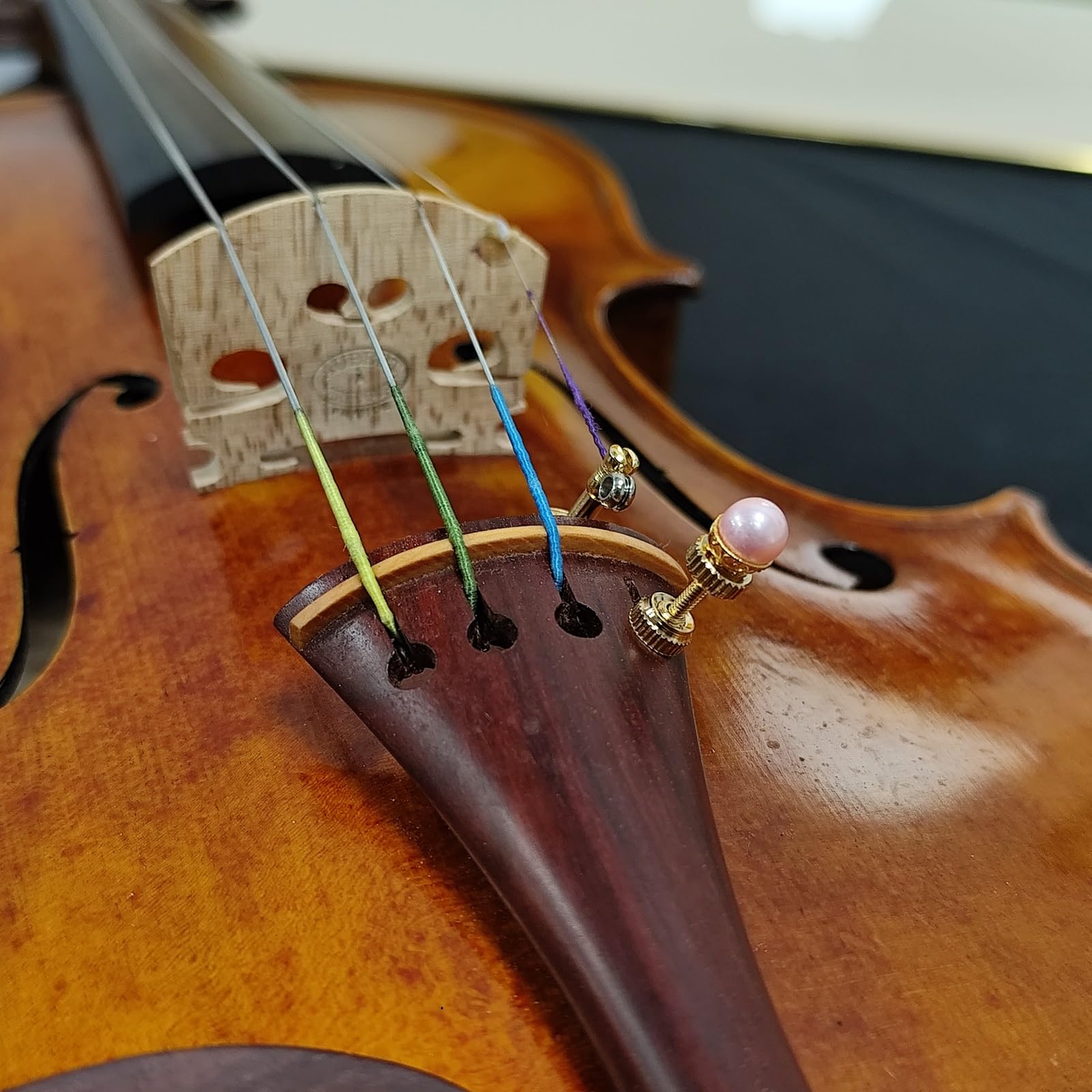 Handmade Creative Violin Fine Tuning Violin Tuners Violin Screw Violin String Adjusters for 3/4 4/4 Violins (20-Sapphire) Fiddle Fine Tuner