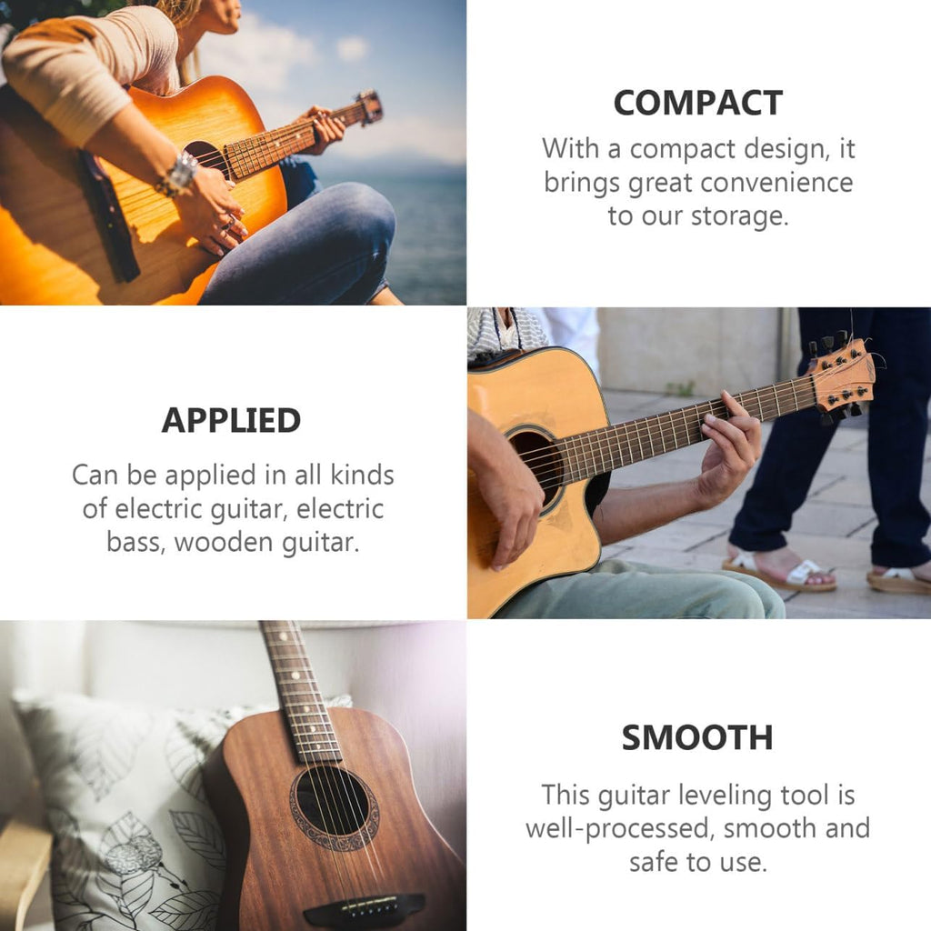 3Pcs Guitar Measuring Tool Set String Action Ruler Neck Notched Straight Edge Compact Lightweight for Fretboard Straightness String Height Measurement