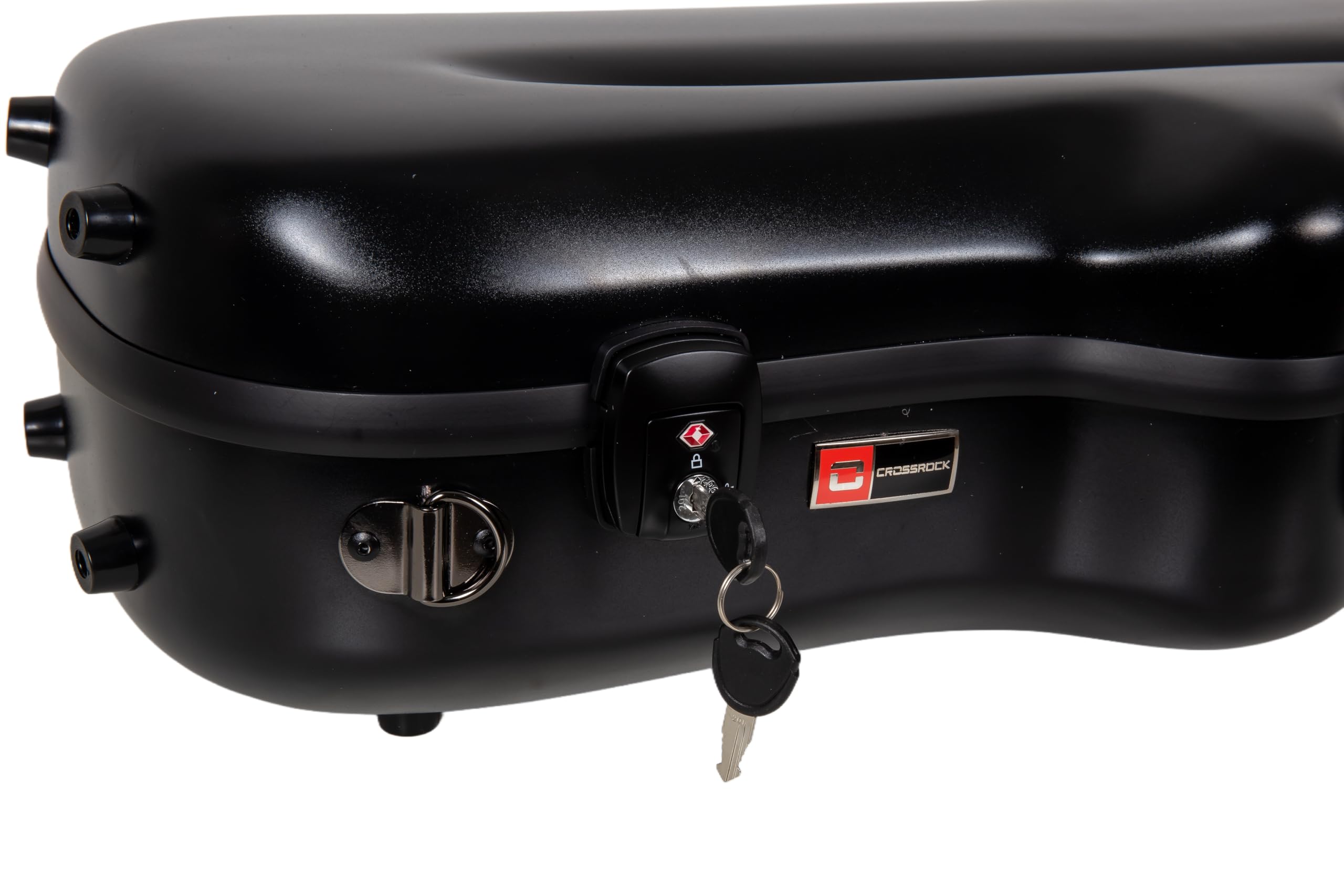 Crossrock Low A Baritone Saxophone Case with Wheels | Polycarbonate Hard Shell, TSA Lock, Anti-Scratch Finish, Neck & Mouthpiece Storage–Black (CRF4050BSBK)