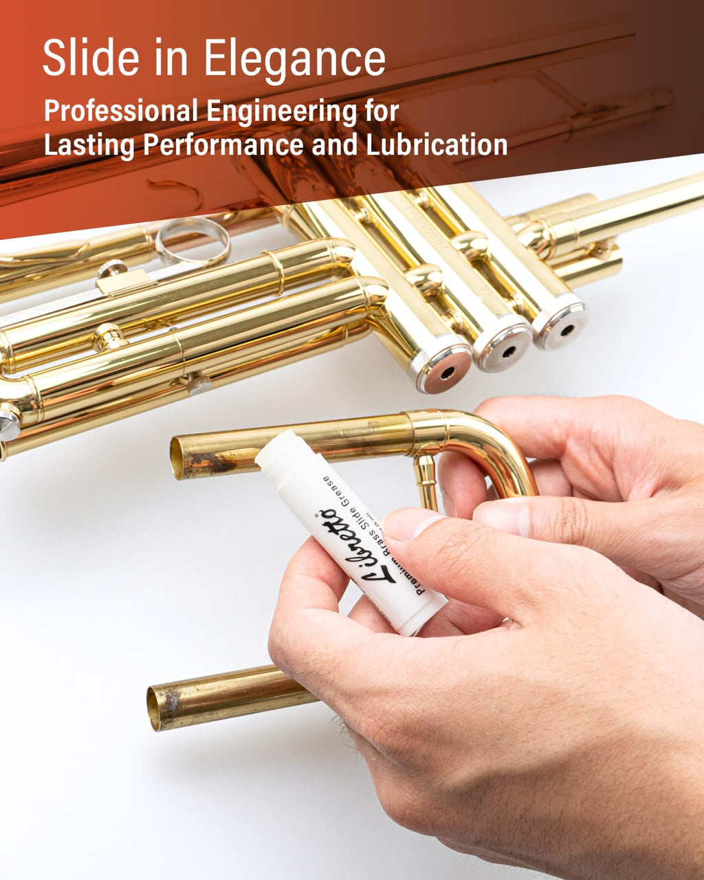 Libretto Premium Brass Slide Grease Stick, 0.16 oz (5 ml), Odorless & Pure, Great Materials from Japan, 100% Special-blended Formula, Thick & Sticky, Best to Extend Life of Trumpet, French Horn & Tuba