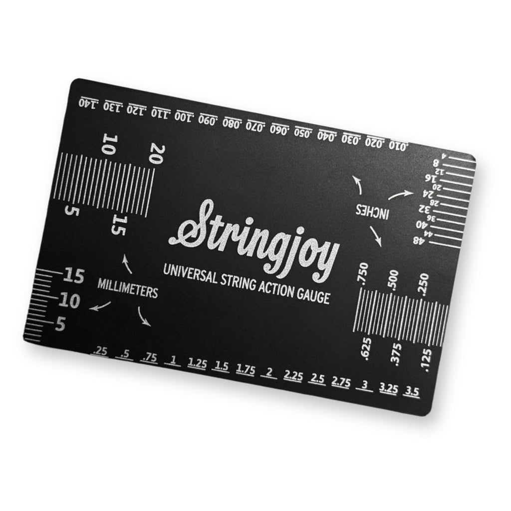 Stringjoy Universal String Action Gauge - Premium Guitar Action Gauge for Acoustic, Electric Guitars & Bass - Durable & Portable, Dual Metric