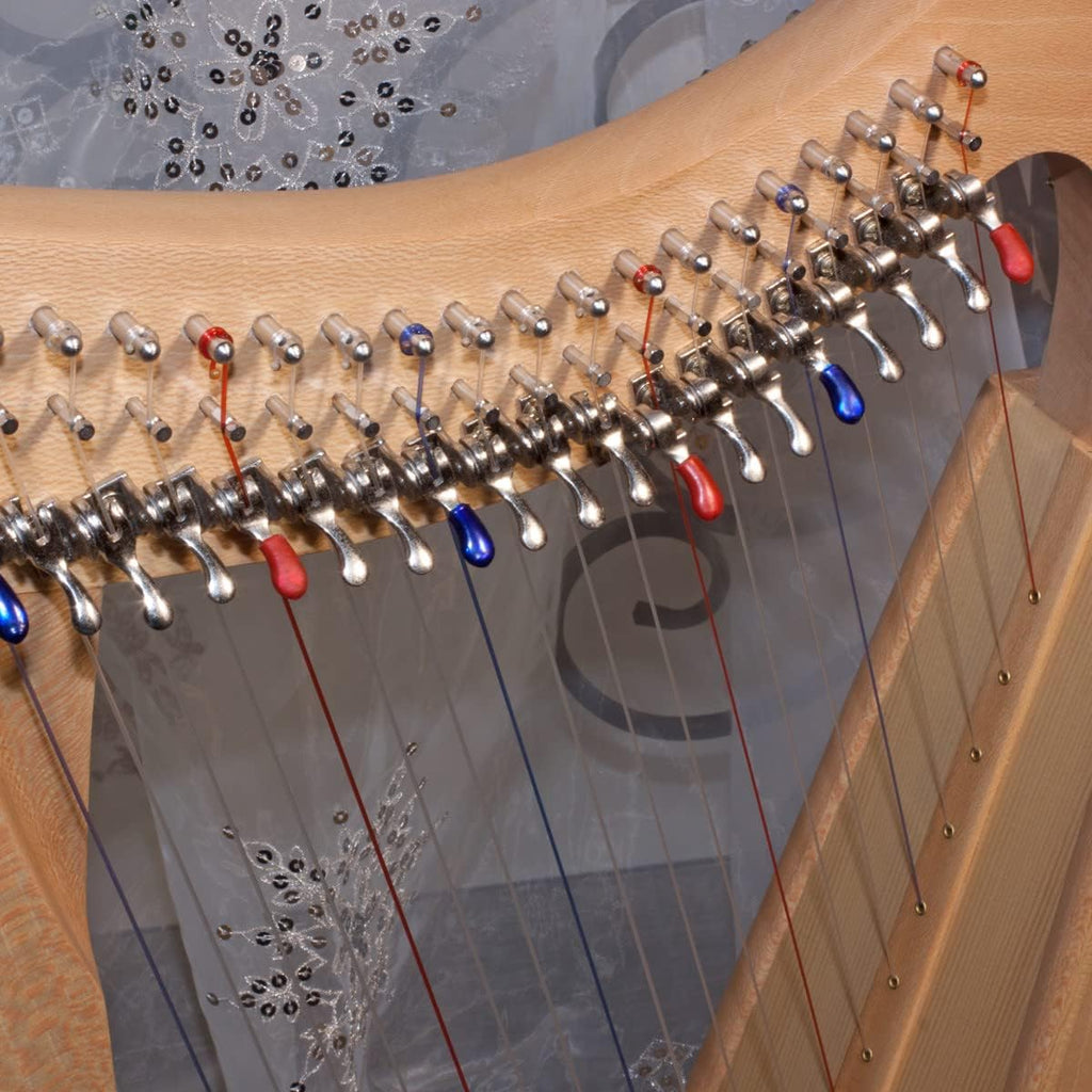 Roosebeck 19-String Pixie Harp - Lacewood w/Full Chelby Levers