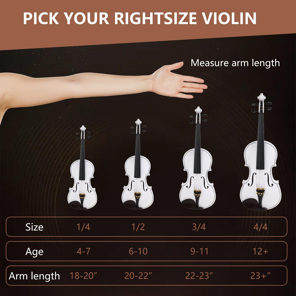 Violin 4/4 Full Size,Beginner Violin For Kids,Students,Adults,Fiddle Set with Hard Case,Bow,Rosin,Shoulder Rest,Tuner,Extra Strings,Bridge,Fingerboard Stickers