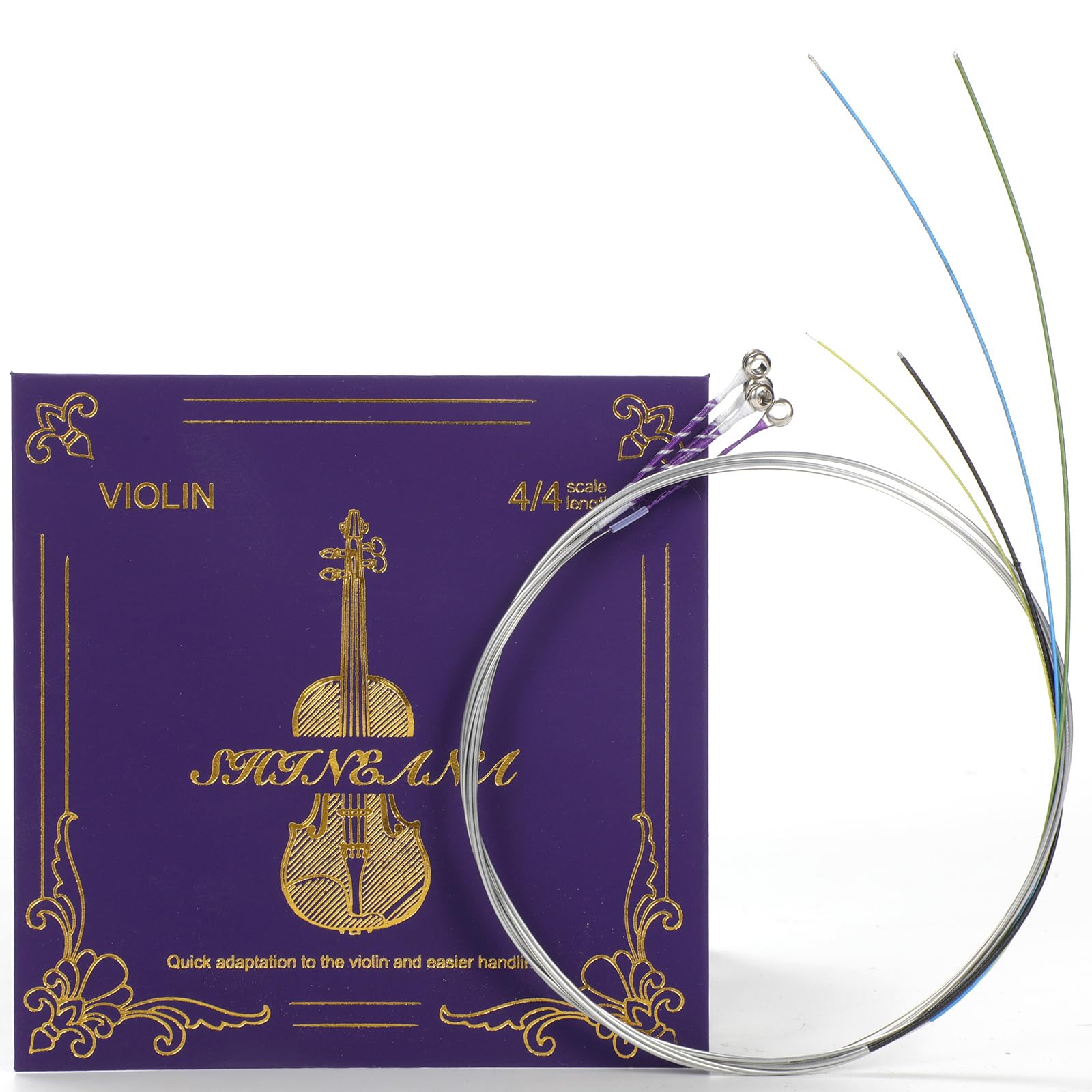 Violin Strings 4/4 Full Set, 4/4 Violin Strings Replacement,Long-Lasting Durability & Rich Tone - Handcrafted with Premium Materials- For All Levels (3/4 Scale)