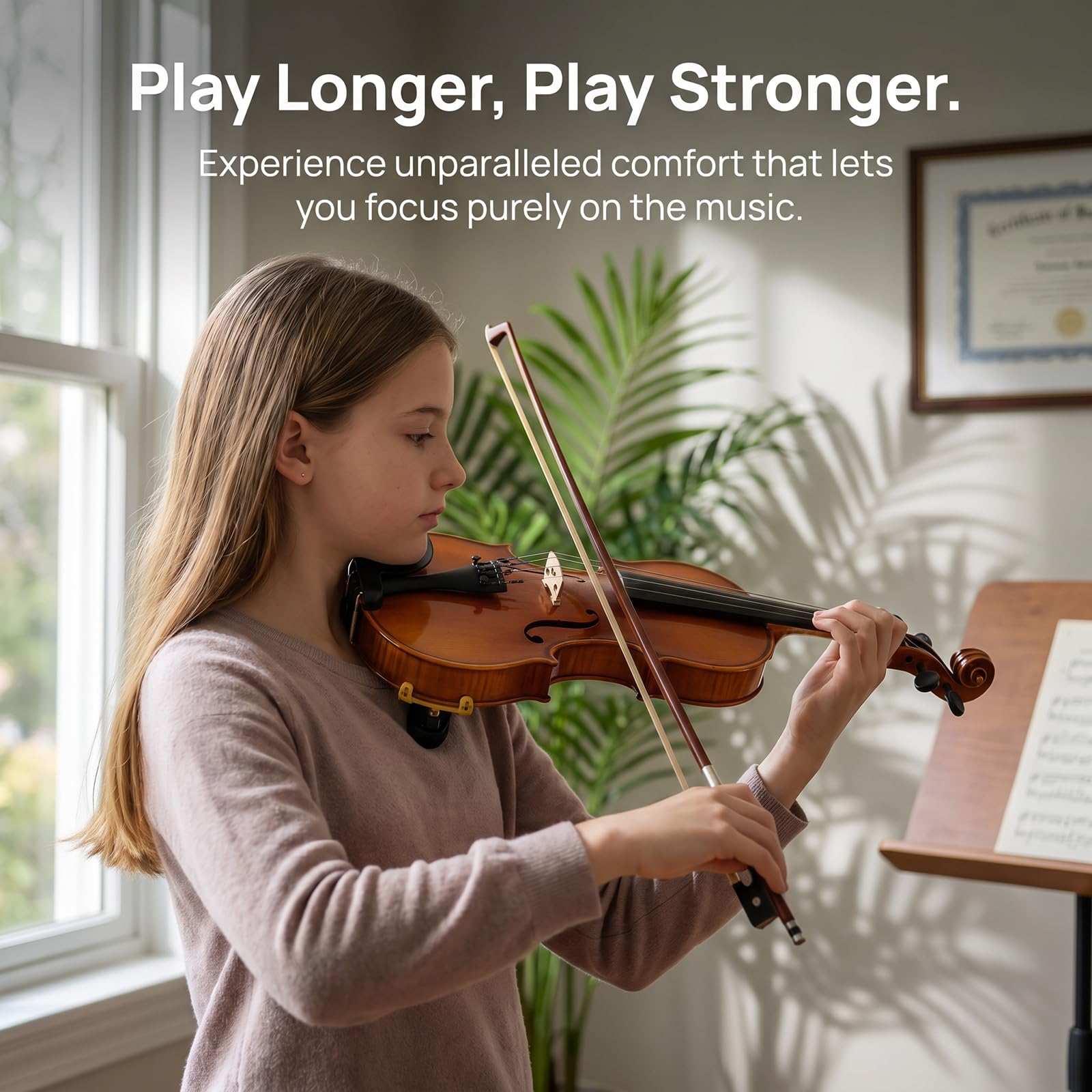 Violin Shoulder Rest 4/4 3/4 Size, Adjustable Collapsible Shoulder Rest for Violin, Ergonomic Violin Accessories for Beginners & Professionals (Classic 3/4-4/4)