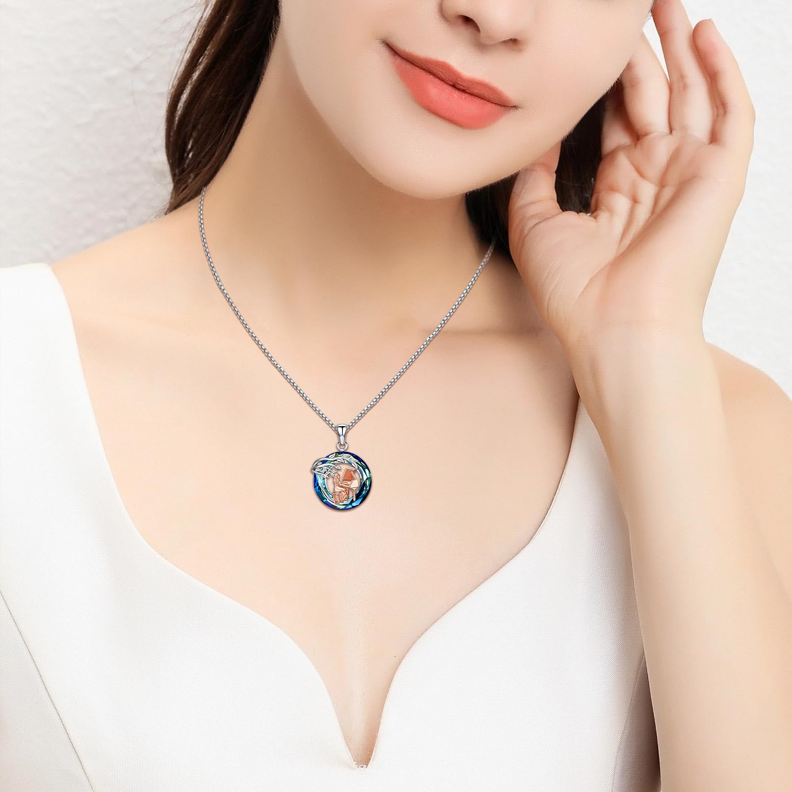 Sport/Music Necklace for Women 925 Sterling Silver Crystal Pendant Tree of Life Jewelry Gifts for Sport Players