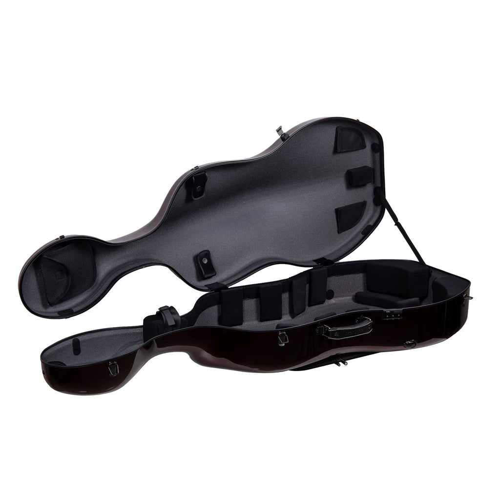 Crossrock Carbon Fiber Case fits for 4/4 Full Size Cello with Removable Shoulder Straps-Black(CRF3020CEFBK)