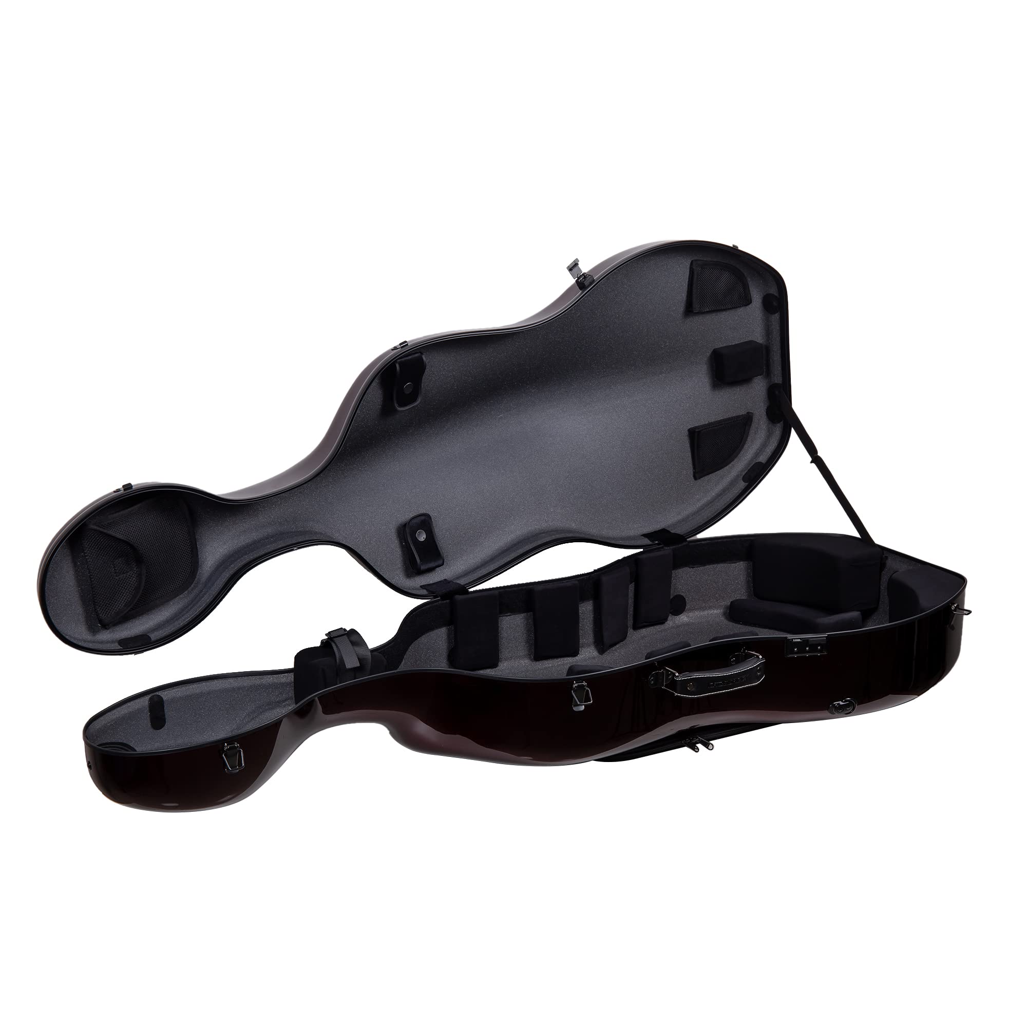 Crossrock Carbon Fiber Case fits for 4/4 Full Size Cello with Removable Shoulder Straps-Black(CRF3020CEFBK)