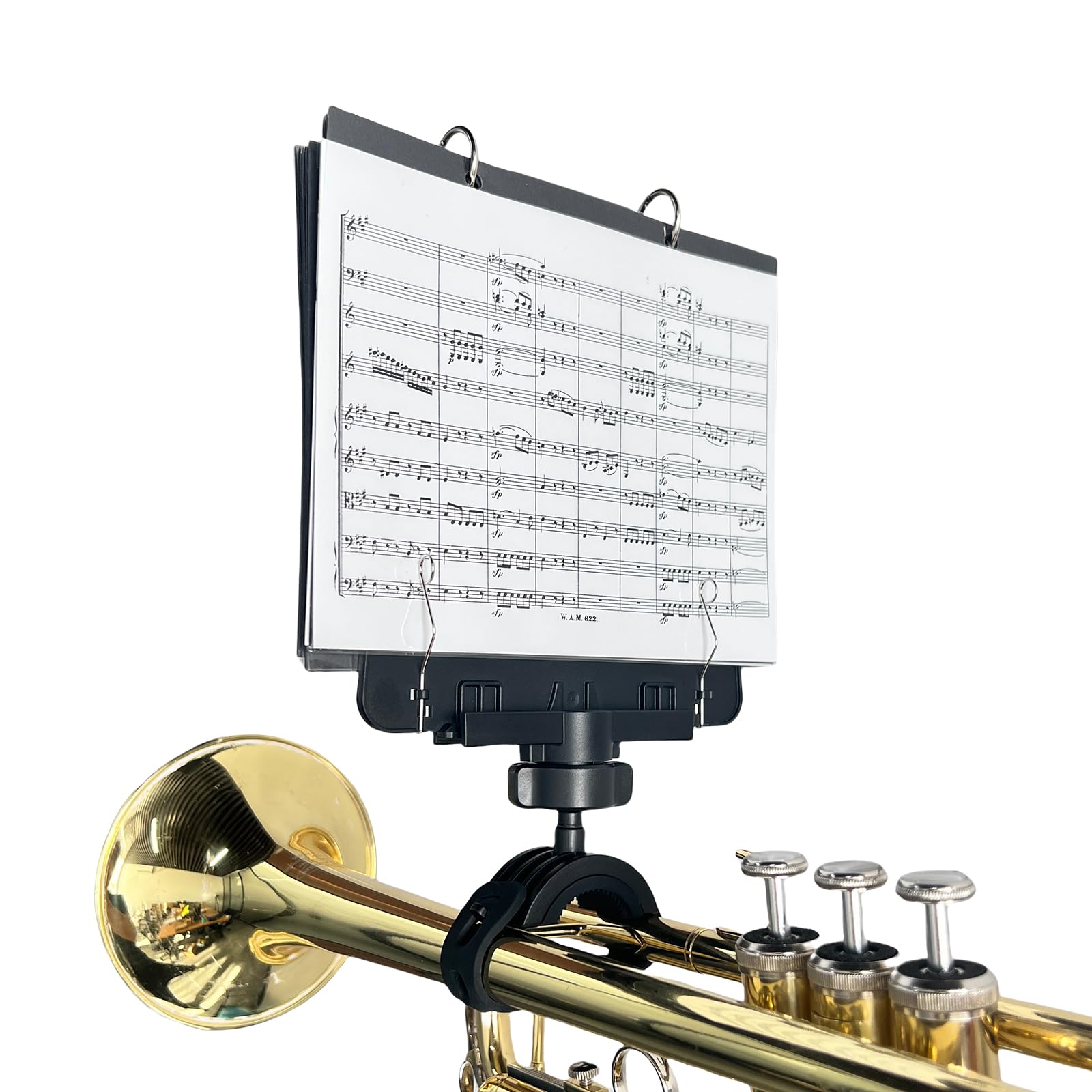Trumpet Lyre TC10, Adjustable Marching Band Lyre for Trumpet with Flip Folder, Includes 10 Refill Sleeves