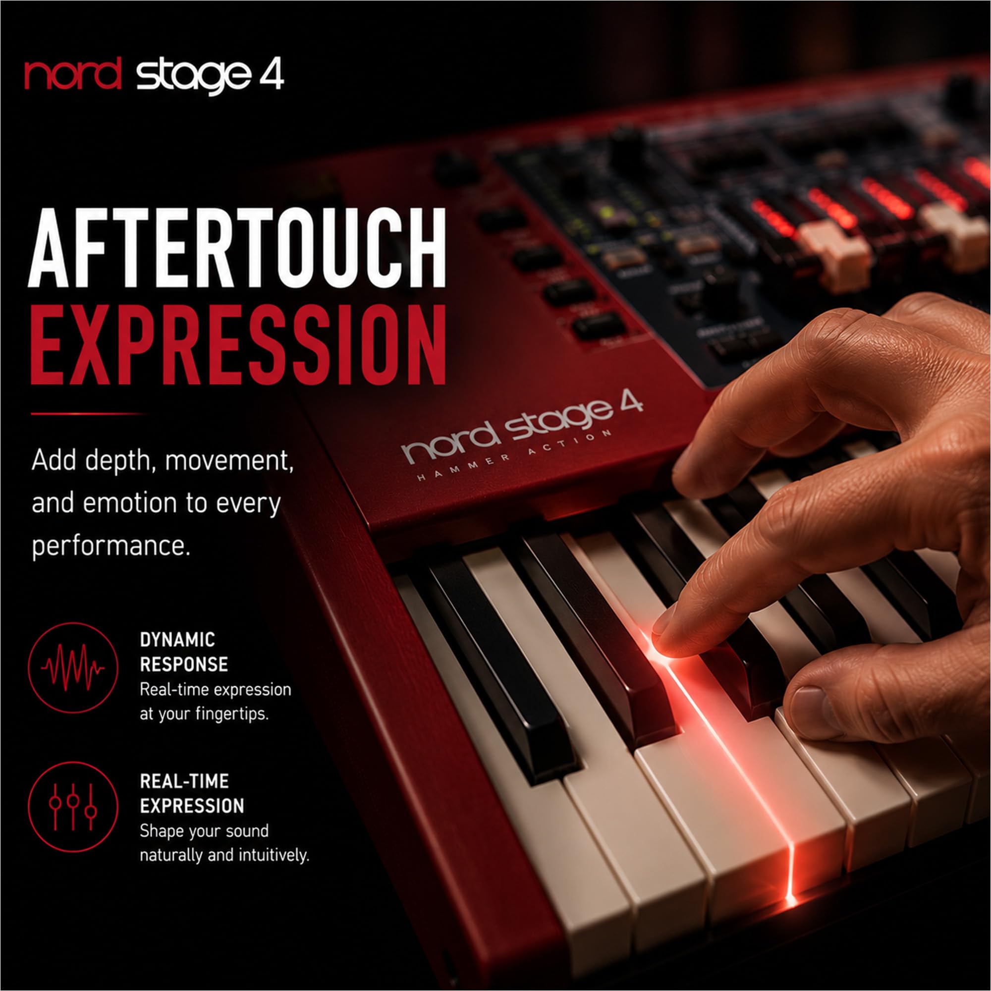 Nord Stage 4 88-Key Digital Piano Bundle with Adjustable Stand, Bench, Sustain Pedal, Headphones, Instrument Cable, and Austin Bazaar Polishing Cloth
