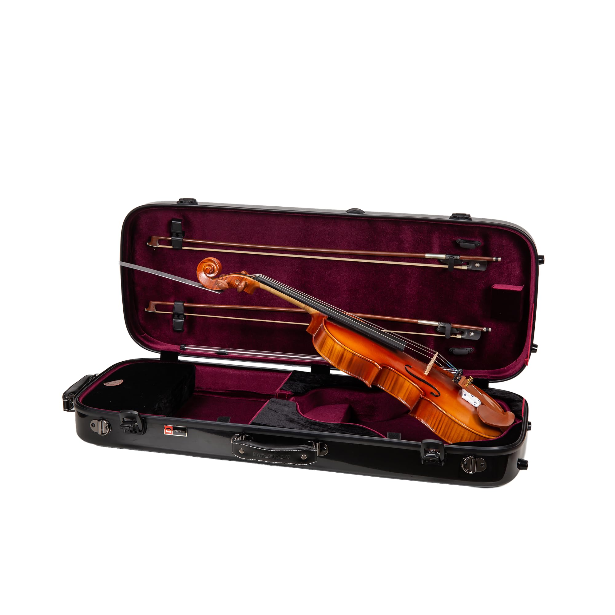 Crossrock Fiberglass Double Violin Case fits Two 4/4 Full-Size Violins- Includes TSA lock, Protective Blanket, Hygrometer, Removable Shoulder Straps- Milky White (CRF2020DVMW)
