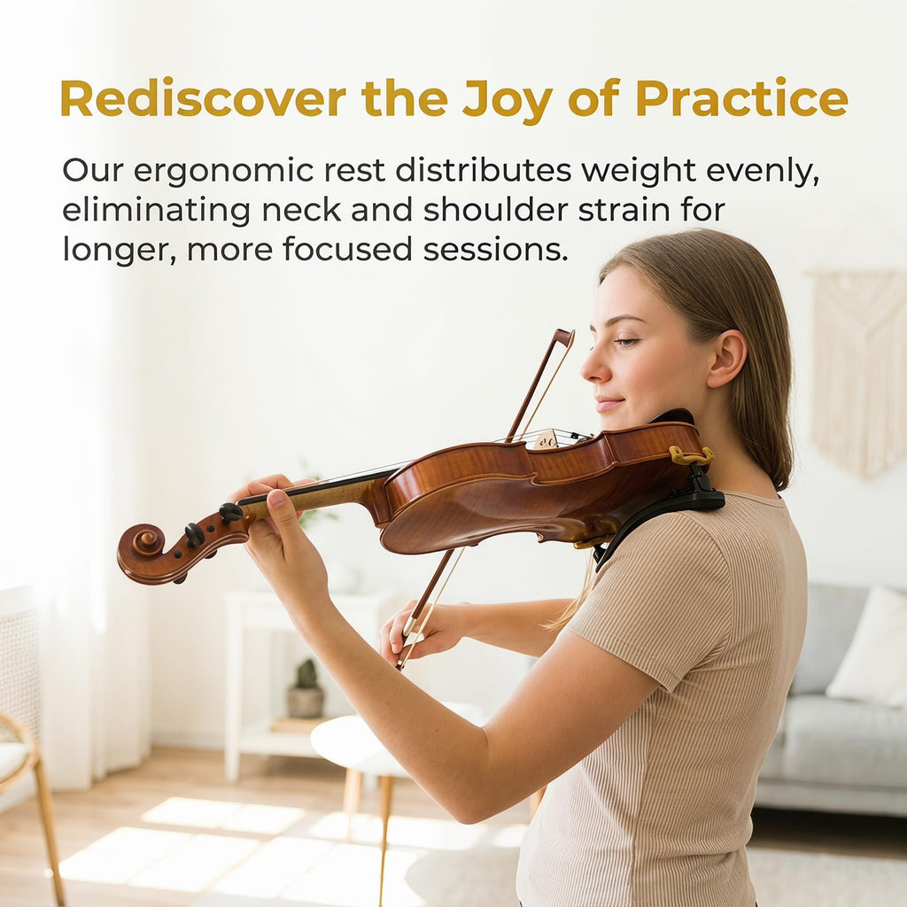 Violin Shoulder Rest 4/4 3/4 Size, Adjustable Collapsible Shoulder Rest for Violin, Ergonomic Violin Accessories for Beginners & Professionals (Classic 3/4-4/4)