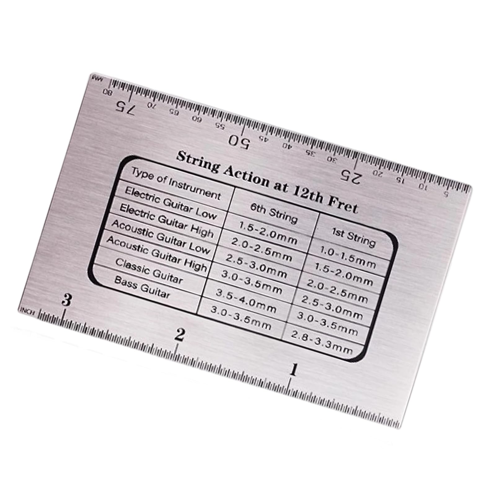 String Action Ruler Gauge String Height Measurement Tool Guitar Fret Leveling Ruler Set Up Repair Enduring Measuring