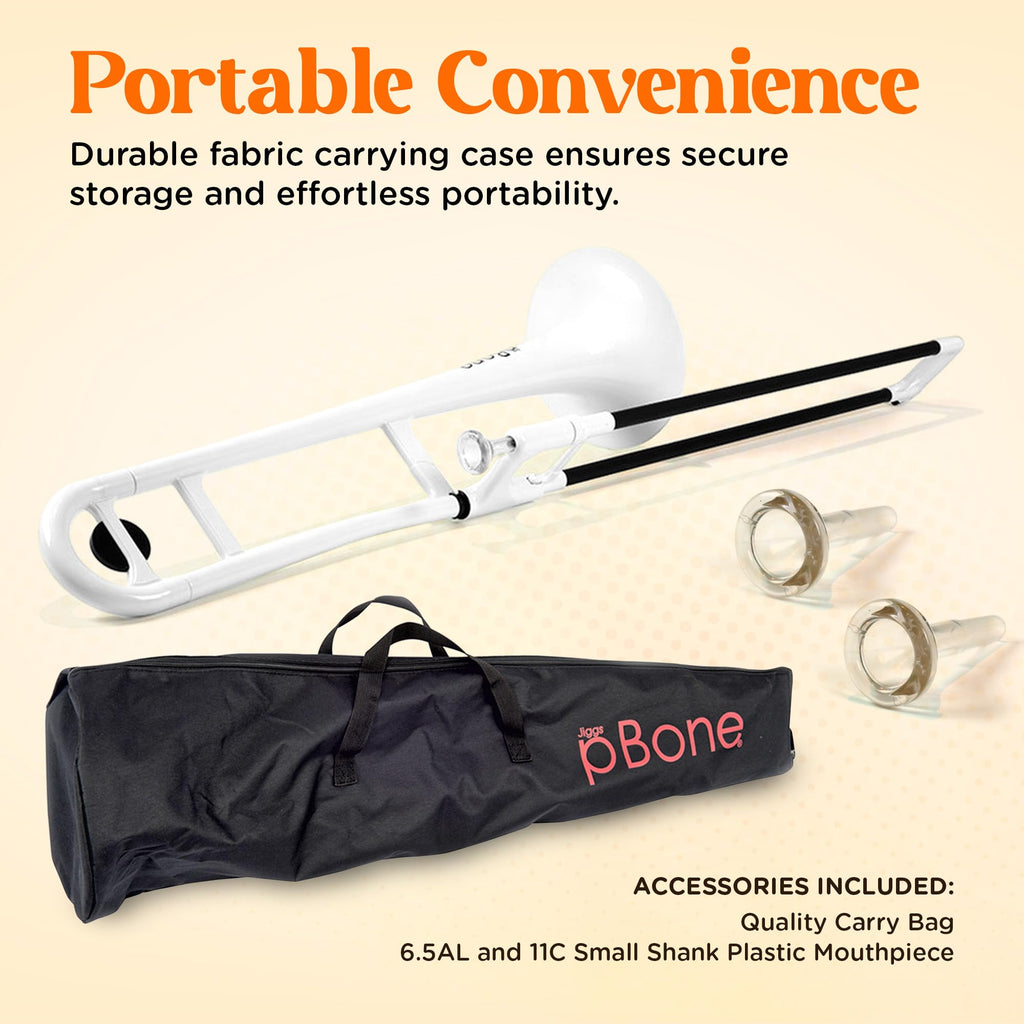 pBone Bb Plastic Trombone - Lightweight pInstruments Design with Ergonomic Grip - Includes Mouthpieces & Carrying Bag - Authentic Bb Sound for Students & Beginners - Durable ABS - Purple