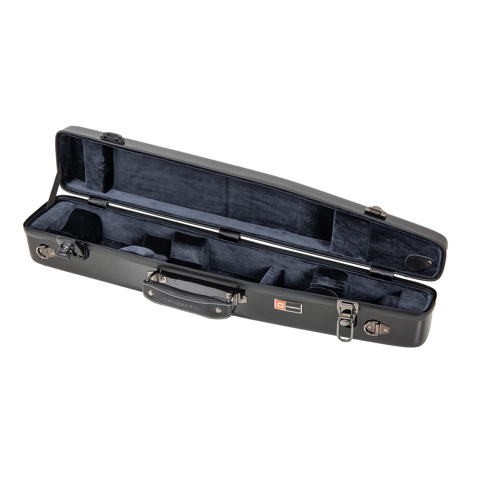 Crossrock Pro-Grade Straight Soprano Saxophone Case | Crimson Red Gloss, TSA Lock, Elite Protection, Detachable Backpack Straps, Accessory Pocket for Professional Musicians