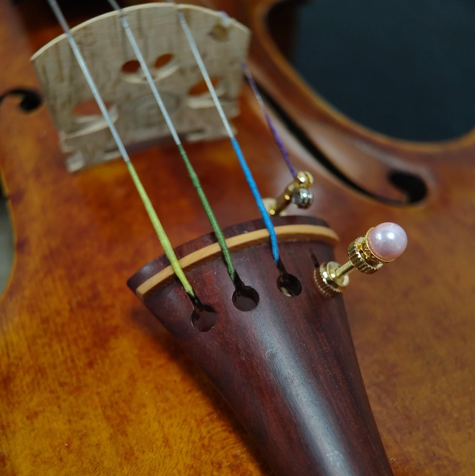 Handmade Creative Violin Fine Tuning Violin Tuners Violin Screw Violin String Adjusters for 3/4 4/4 Violins (20-Sapphire) Fiddle Fine Tuner