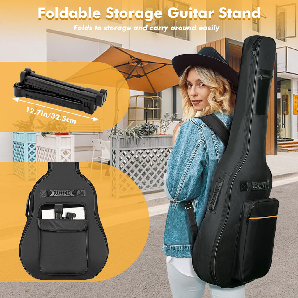 Guitar Stands 2 PACK, Plastic Lightweight A-Frame Guitar Floor Stand, ABS Guitar Rack, Foldable Guitars Holder for Bass, Banjo, Cello, Mandolin, Guitar Accessories (Black)