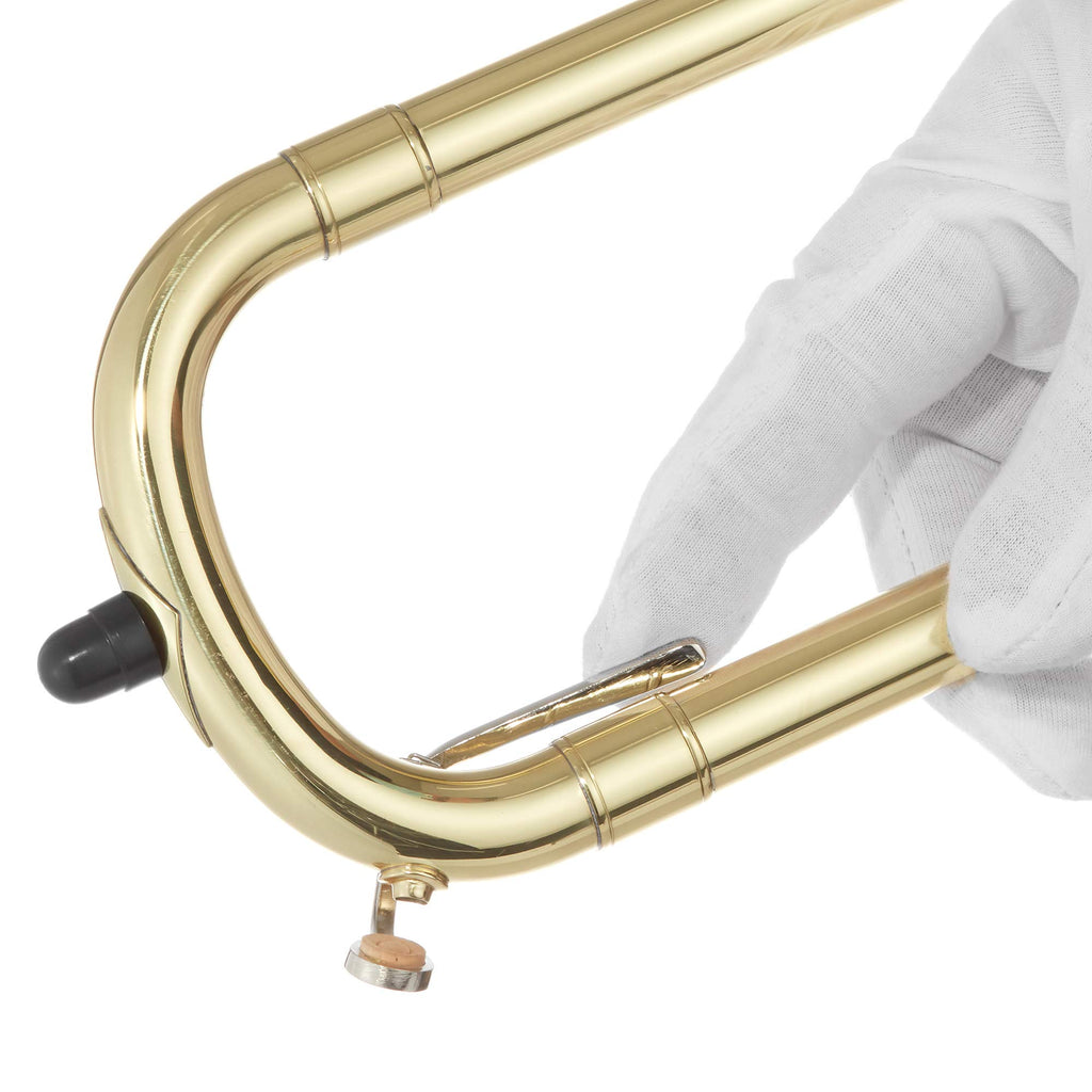 Ashthorpe Bb Tenor Slide Trombone with Nickel Plated Finish - Includes Case, Mouthpiece, Gloves, Cleaning Cloth, Slide Grease