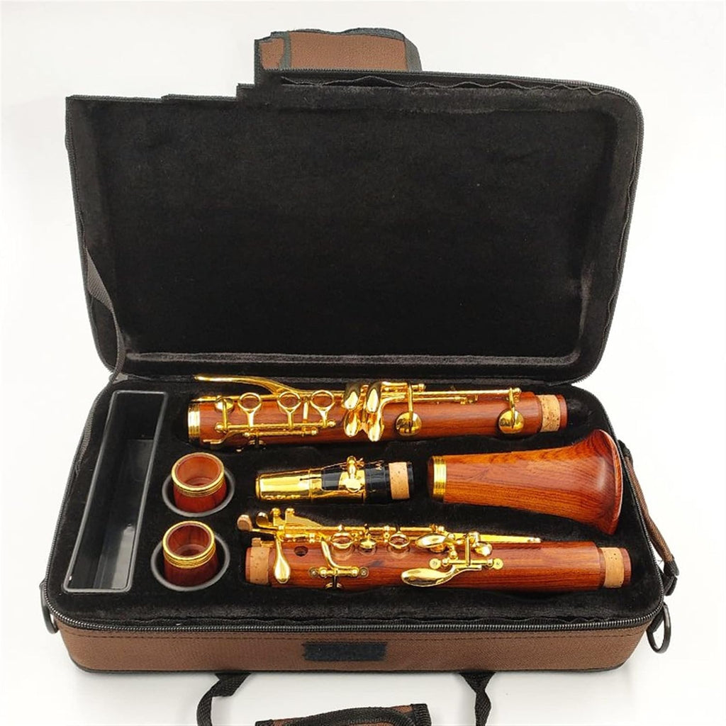 Red Wood Professional Clarinet Bb Rosewood Clarinet Silvering Keys Solid Wood SIB Klarnet Professional Clarinet