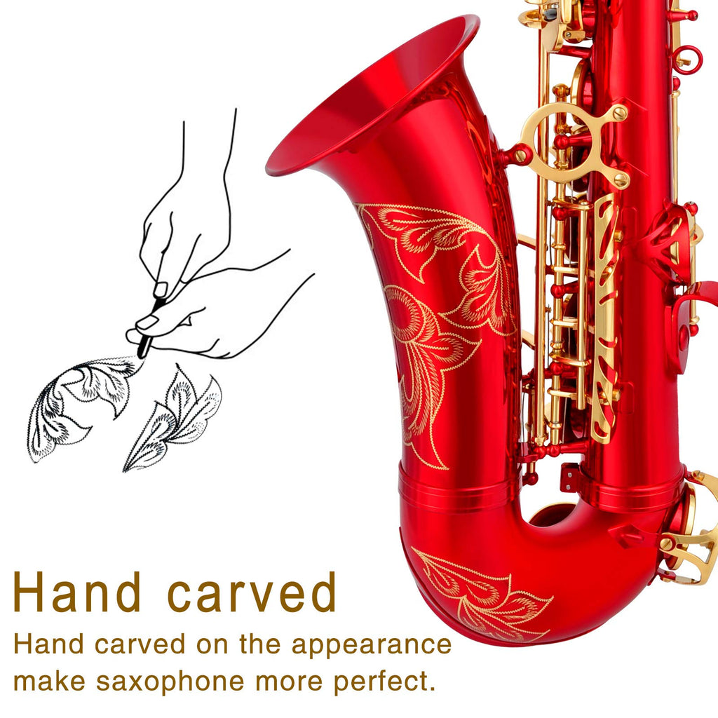 EASTROCK Black/Golden Alto Saxophone E Flat Sax Full Kit for Students Beginner with Carrying Case,Mouthpiece,Mouthpiece Cushion Pads,Cleaning Cloth&Cleaning Rod,White Gloves,Neck Strap