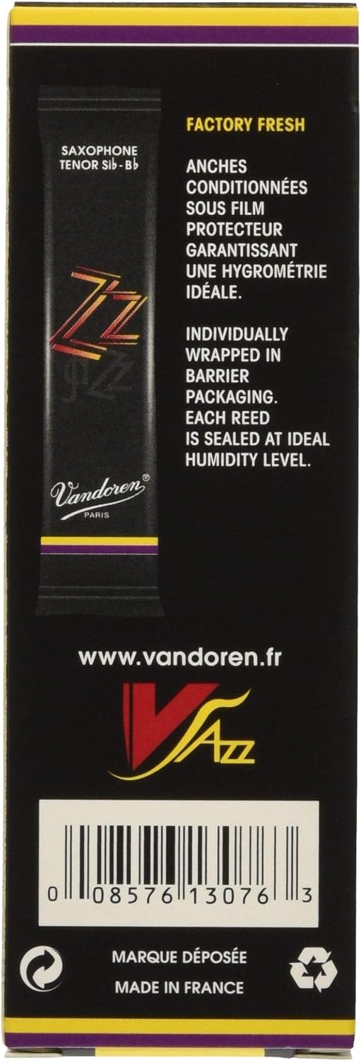 Vandoren SR423 Tenor Sax ZZ Reeds Strength 3; Box of 5