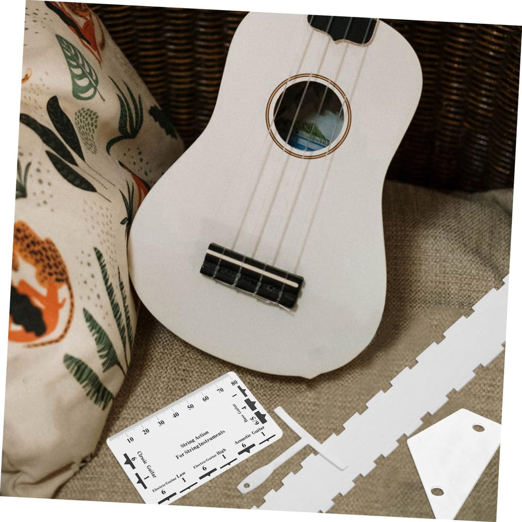 12pcs Guitar Luthier Tool Kit Complete Set Radius Gauge String Action Ruler Straight Edges Fret Rocker for Guitar Repair