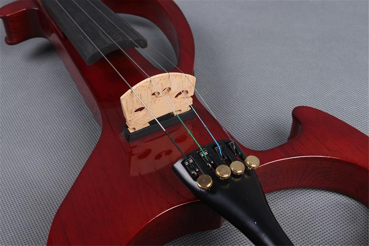 Cello Kit Violin Red 4/4 Electric Silent Violin Hand-Made Case+Bow